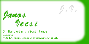 janos vecsi business card