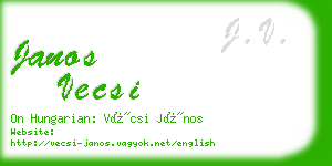 janos vecsi business card